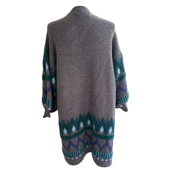 Anthropologie Kai Balloon Sleeve Grey Cardigan One Size - Picture 3 of 7